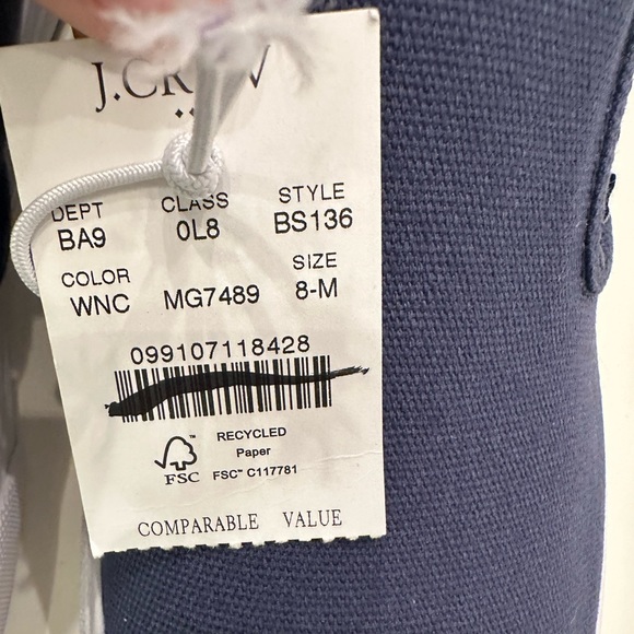 J.Crew Factory Canvas slip-on sneakers navy Sz 8 NWT - Picture 6 of 7